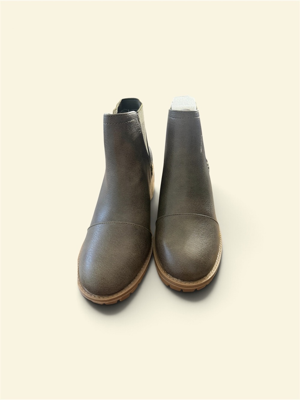 Women's Brown Chelsea Booties with Lug Sole